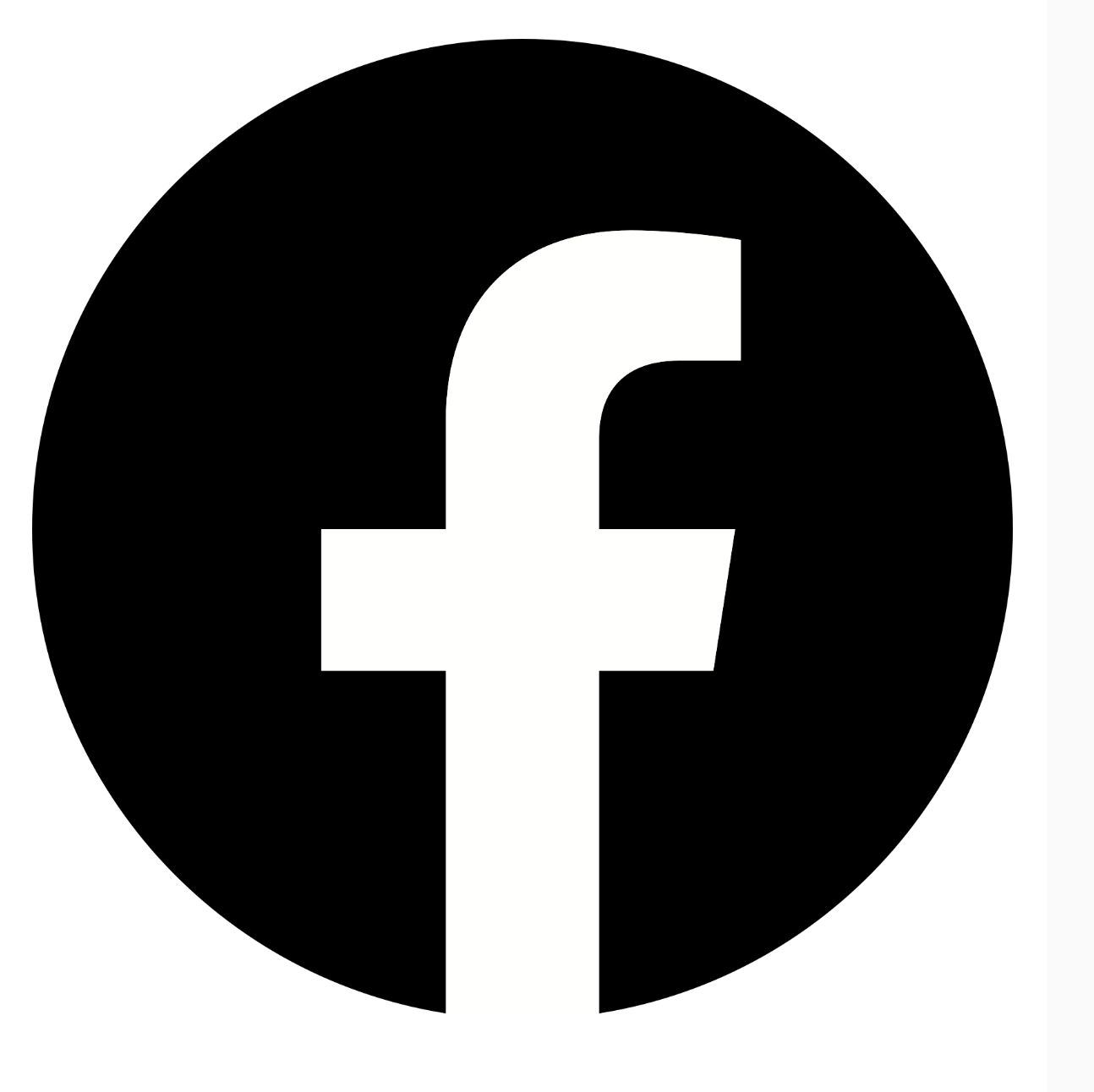 Facebook logo icon in black and white
