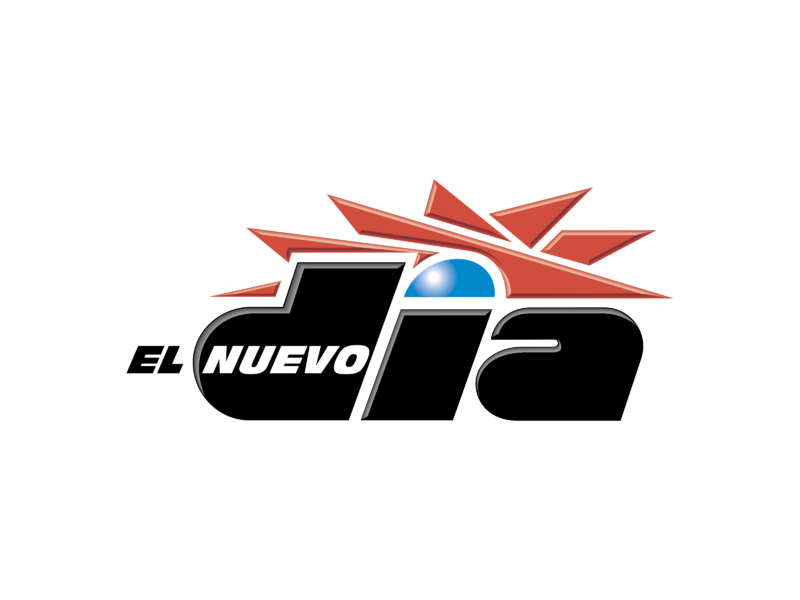 El Nuevo Dia Logo, with black font, red spikes and blue details.